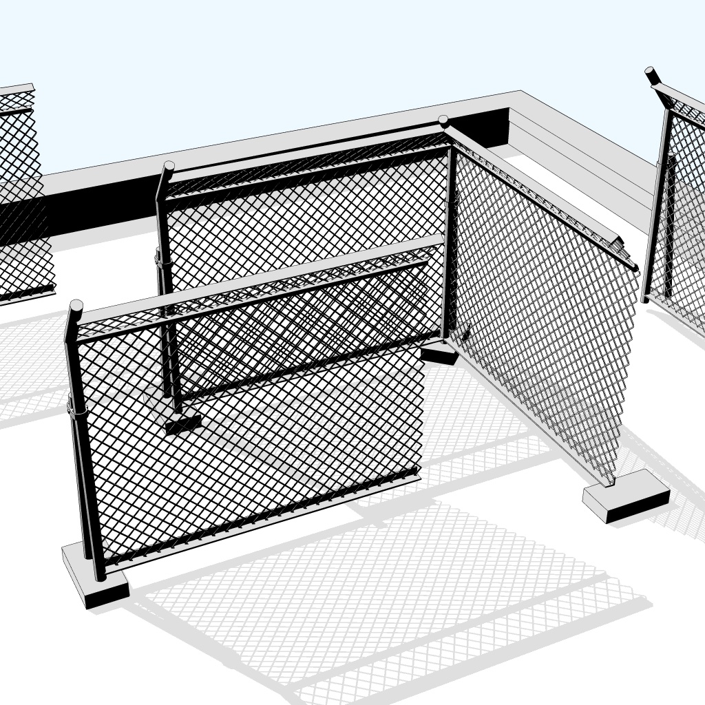 学校の屋上【クリスタ用素材】【3D】