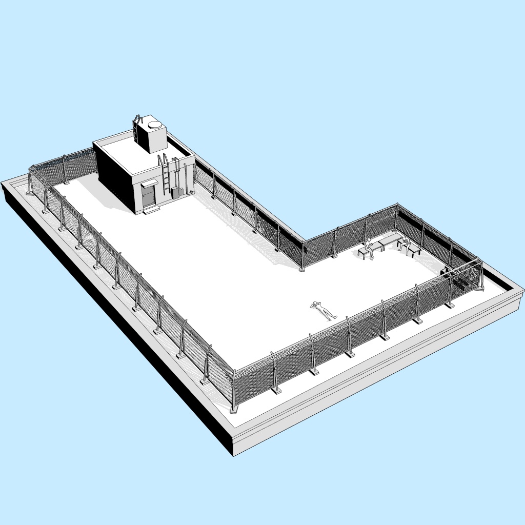 学校の屋上【クリスタ用素材】【3D】