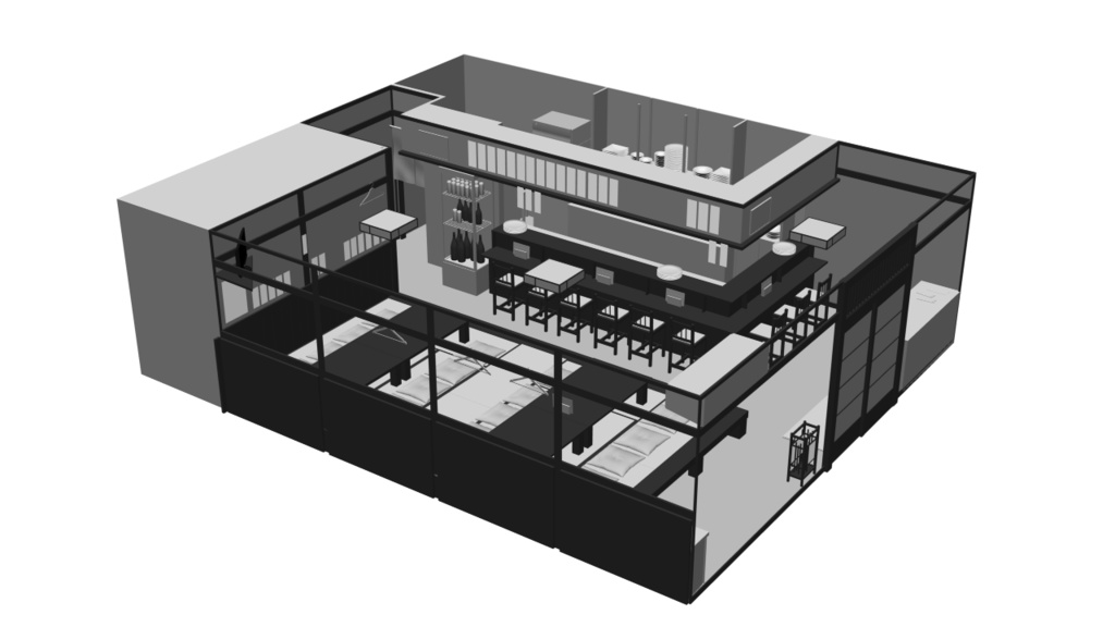 居酒屋【クリスタ用素材】【3D】