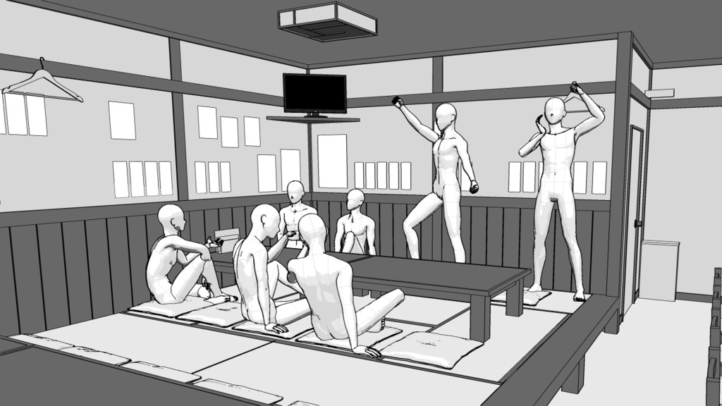 居酒屋【クリスタ用素材】【3D】