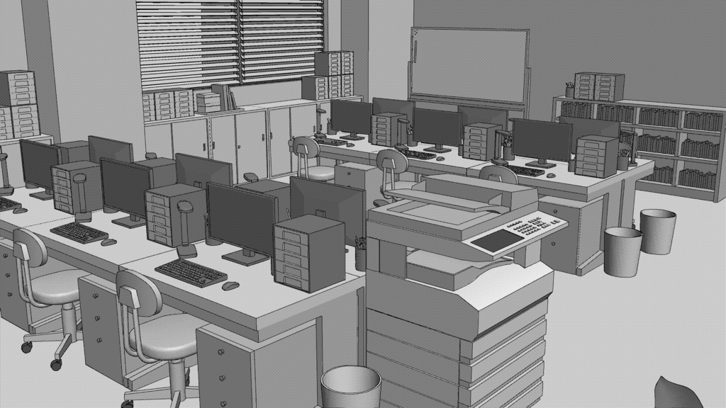 オフィス【クリスタ用素材】【3D】