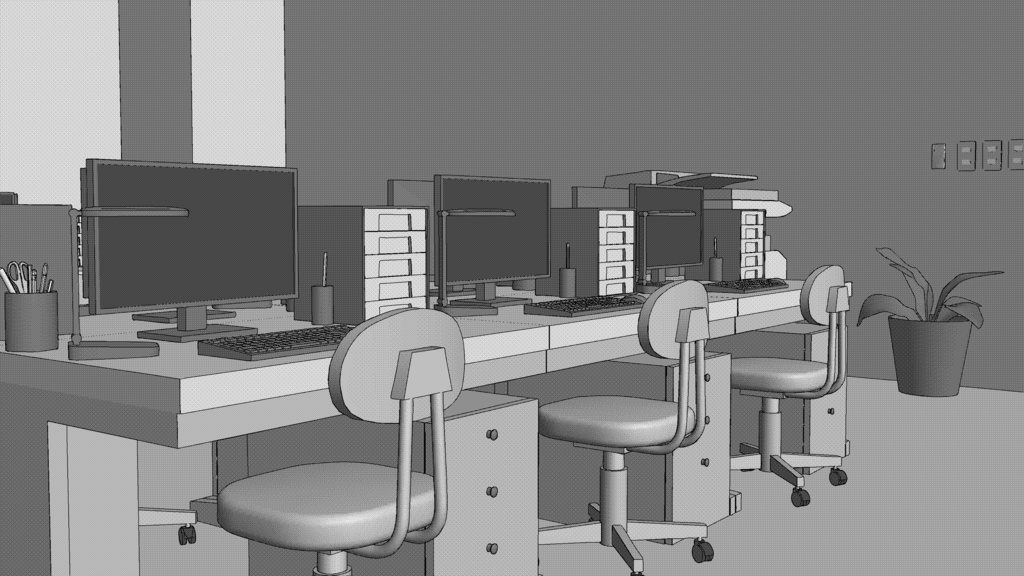 オフィス【クリスタ用素材】【3D】