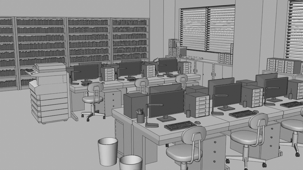 オフィス【クリスタ用素材】【3D】