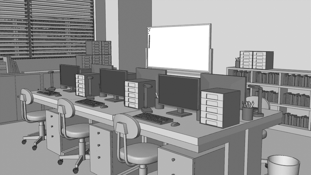 オフィス【クリスタ用素材】【3D】