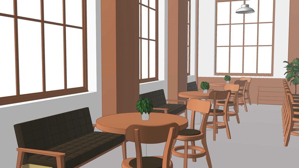 3Dカフェ【クリスタ用素材】【3D】【webtoon対応】