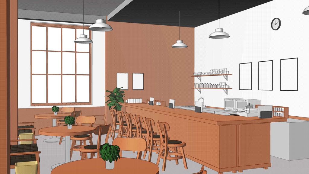 3Dカフェ【クリスタ用素材】【3D】【webtoon対応】