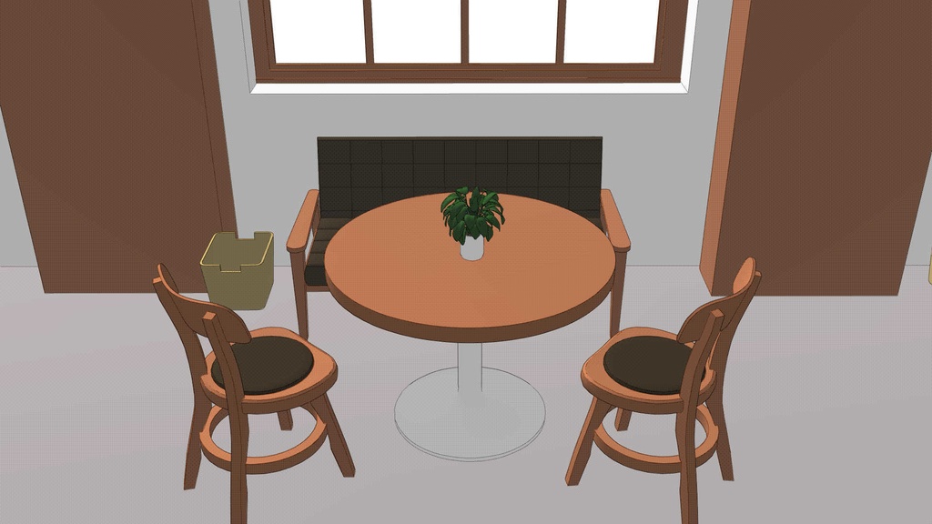 3Dカフェ【クリスタ用素材】【3D】【webtoon対応】