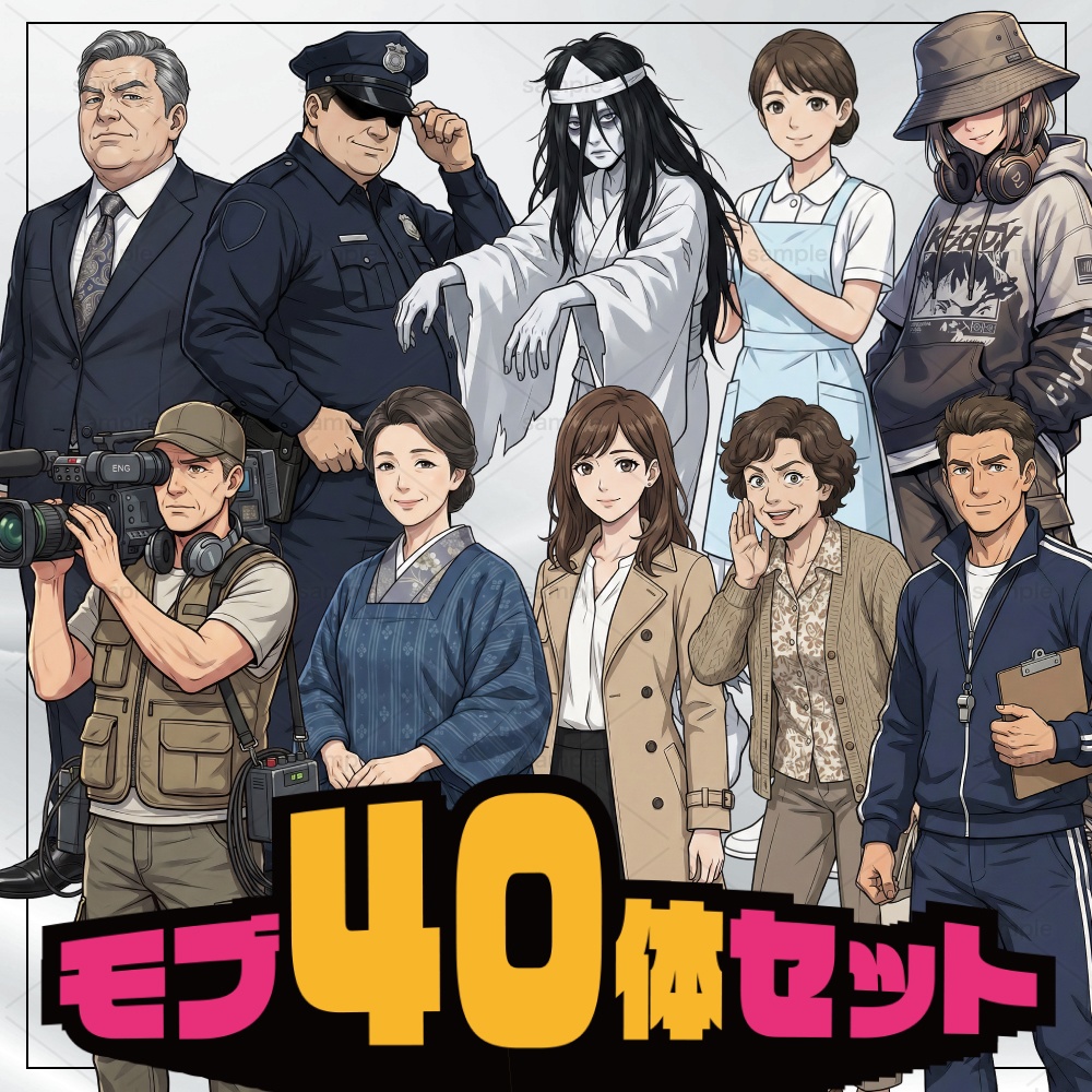 [モブキャラ40体セット]TRPG用立ち絵素材