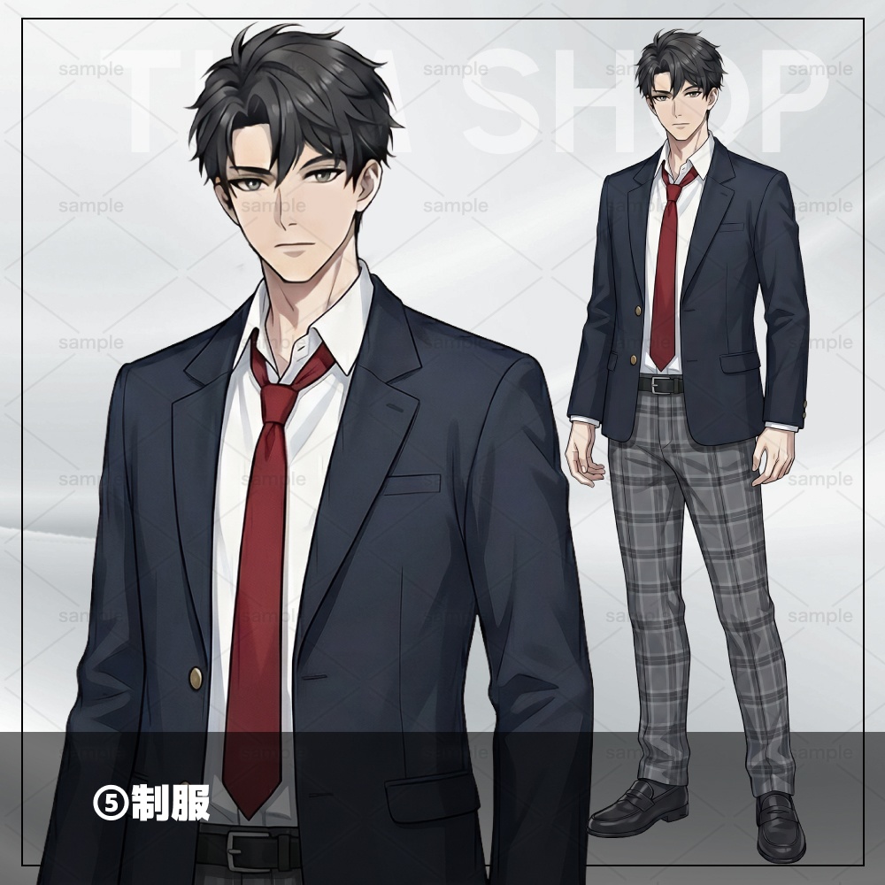 【汎用】男性/衣装5種★TRPG用立ち絵素材(無料版あり)