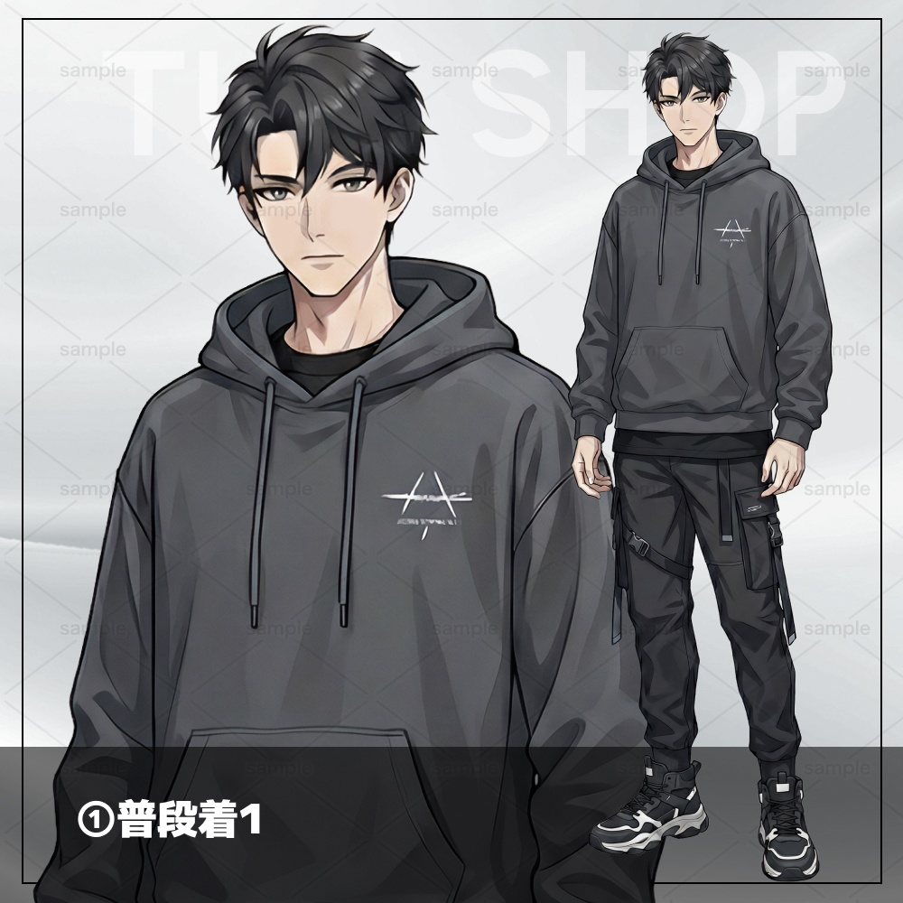 【汎用】男性/衣装5種★TRPG用立ち絵素材(無料版あり)