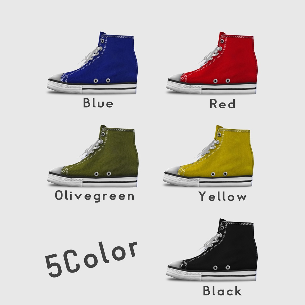 【ベータ版VRoid用】ハイカットスニーカーVol.1