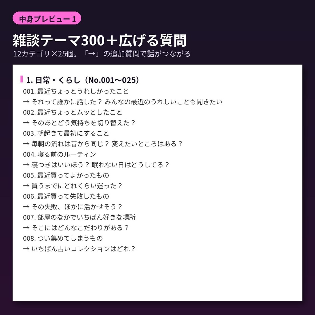 配信者・VTuber向け 雑談テーマ300&質問箱の回答テンプレ|ネタ帳Excel付き