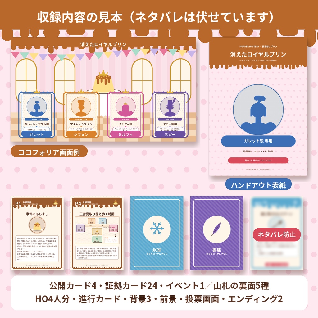 消えたロイヤルプリン【マーダーミステリー】4人用・GMレス・約1.5時間