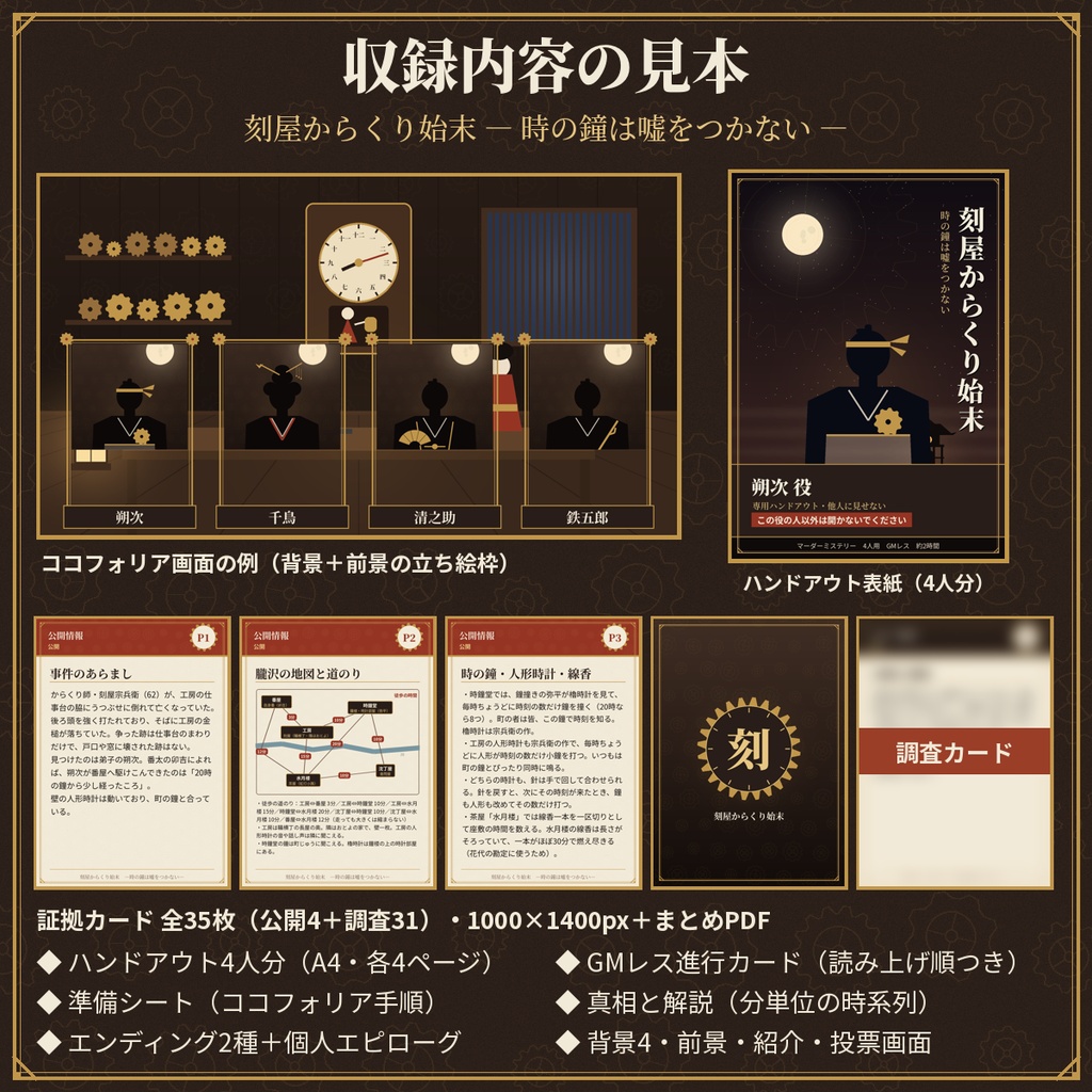 刻屋からくり始末【マーダーミステリー】4人用・GMレス・約2時間