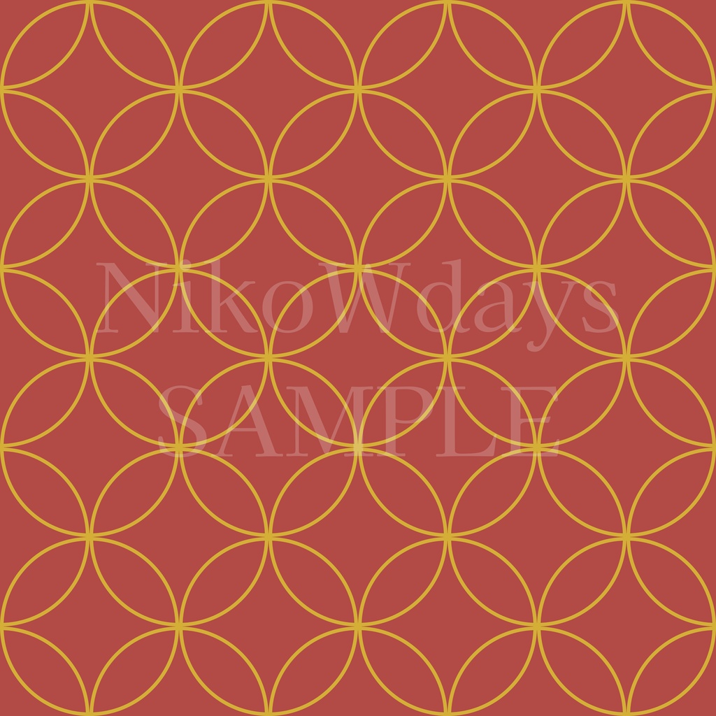 和柄シームレスパターン 七宝模様 5色セット|商用利用可能・背景素材