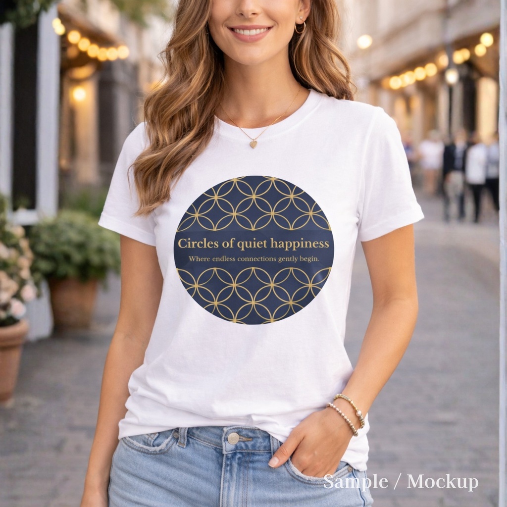 静かな幸せの七宝サークルTシャツ