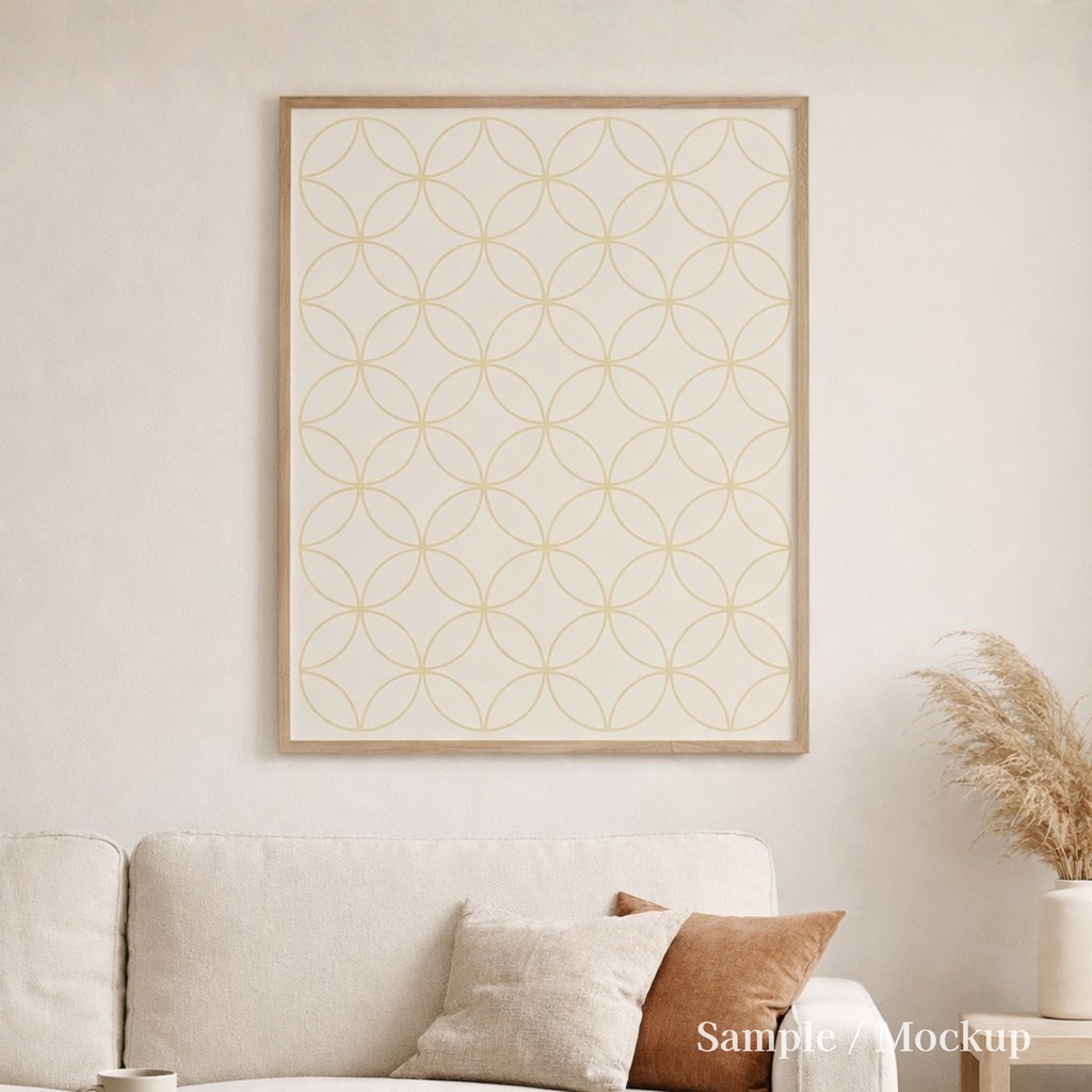 和柄シームレスパターン(優しいカラー) 七宝模様 5色セット|商用利用可能・背景素材