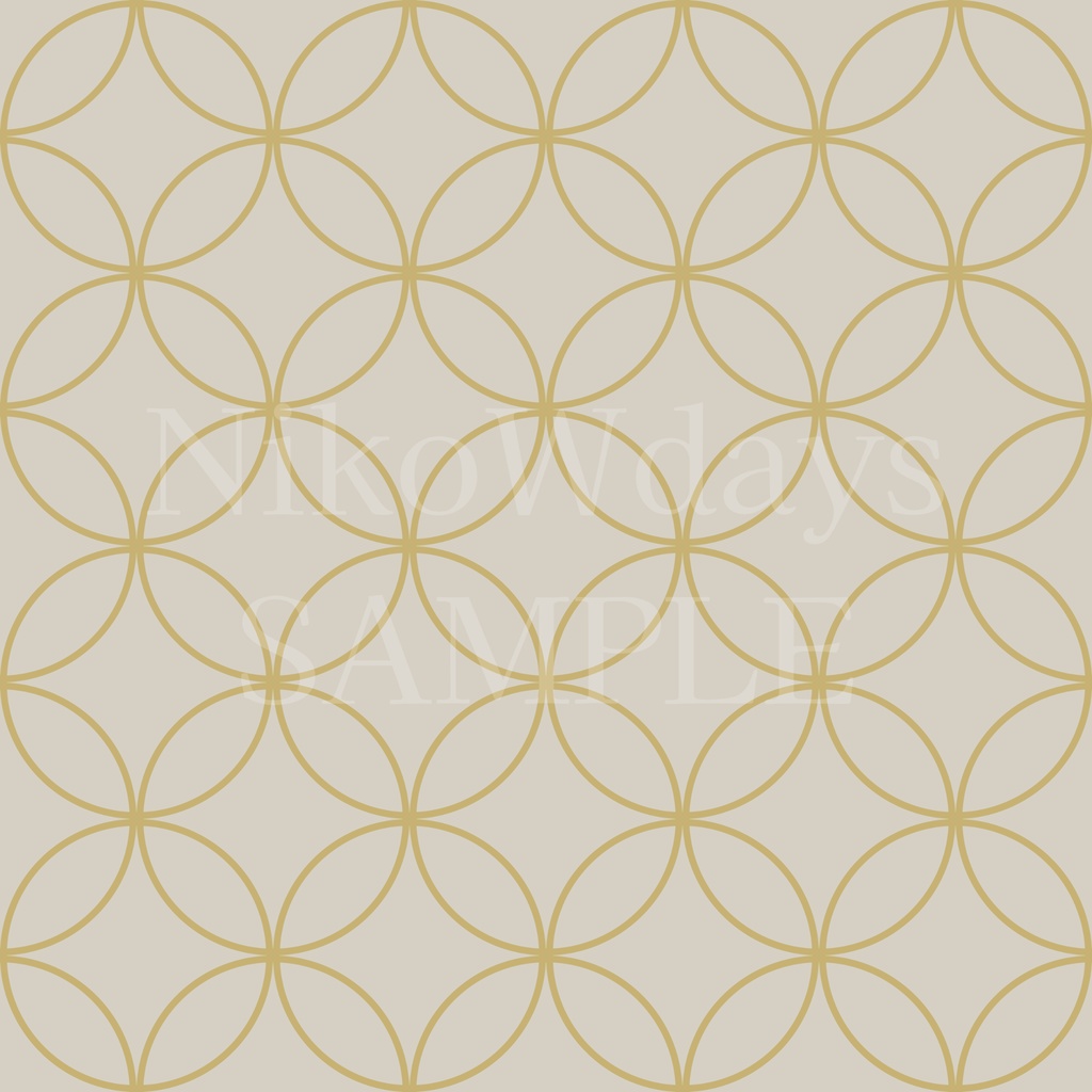 和柄シームレスパターン(優しいカラー) 七宝模様 5色セット|商用利用可能・背景素材