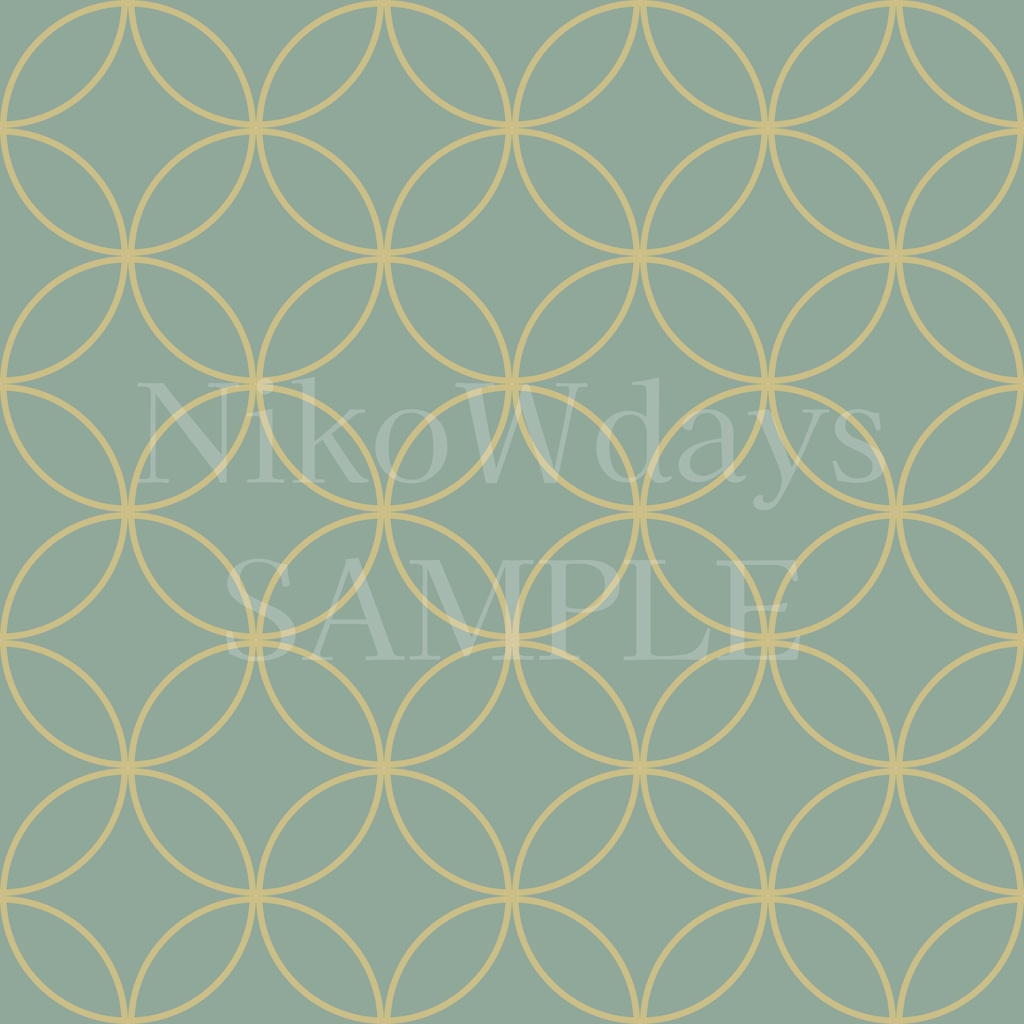 和柄シームレスパターン(優しいカラー) 七宝模様 5色セット|商用利用可能・背景素材