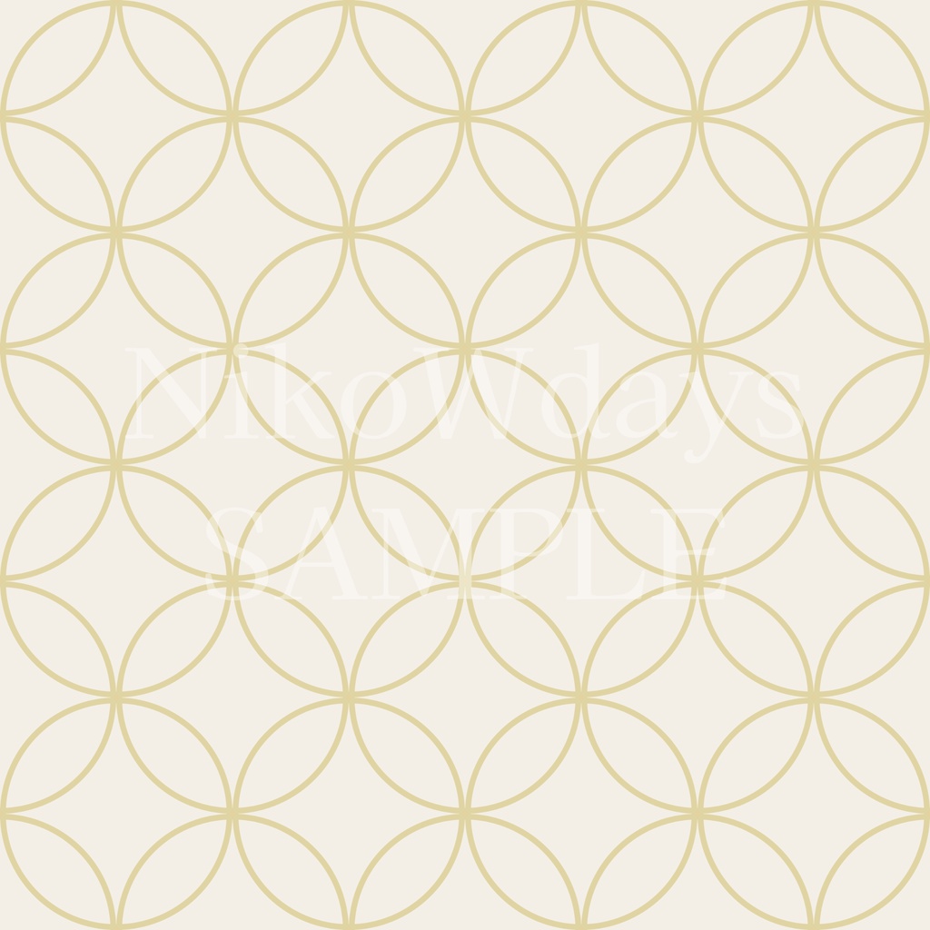 和柄シームレスパターン(優しいカラー) 七宝模様 5色セット|商用利用可能・背景素材