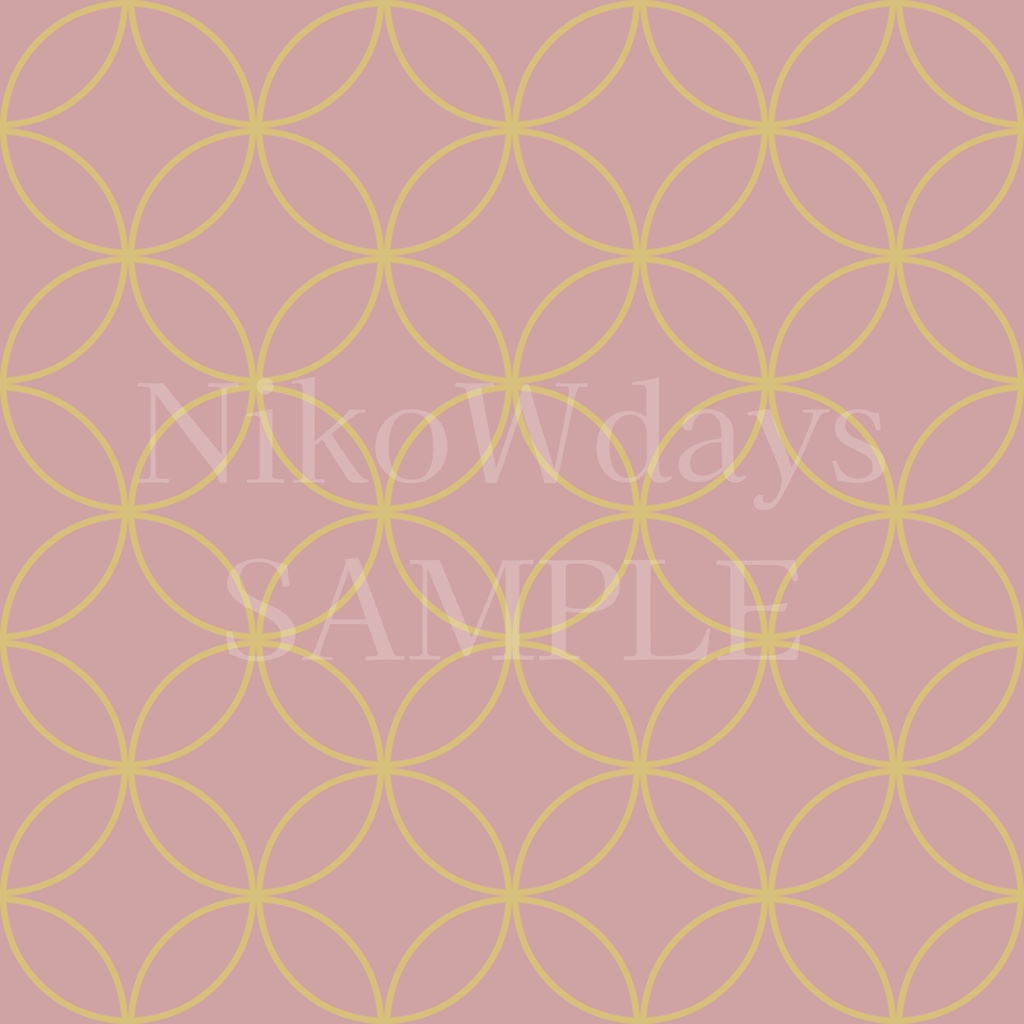 和柄シームレスパターン(優しいカラー) 七宝模様 5色セット|商用利用可能・背景素材