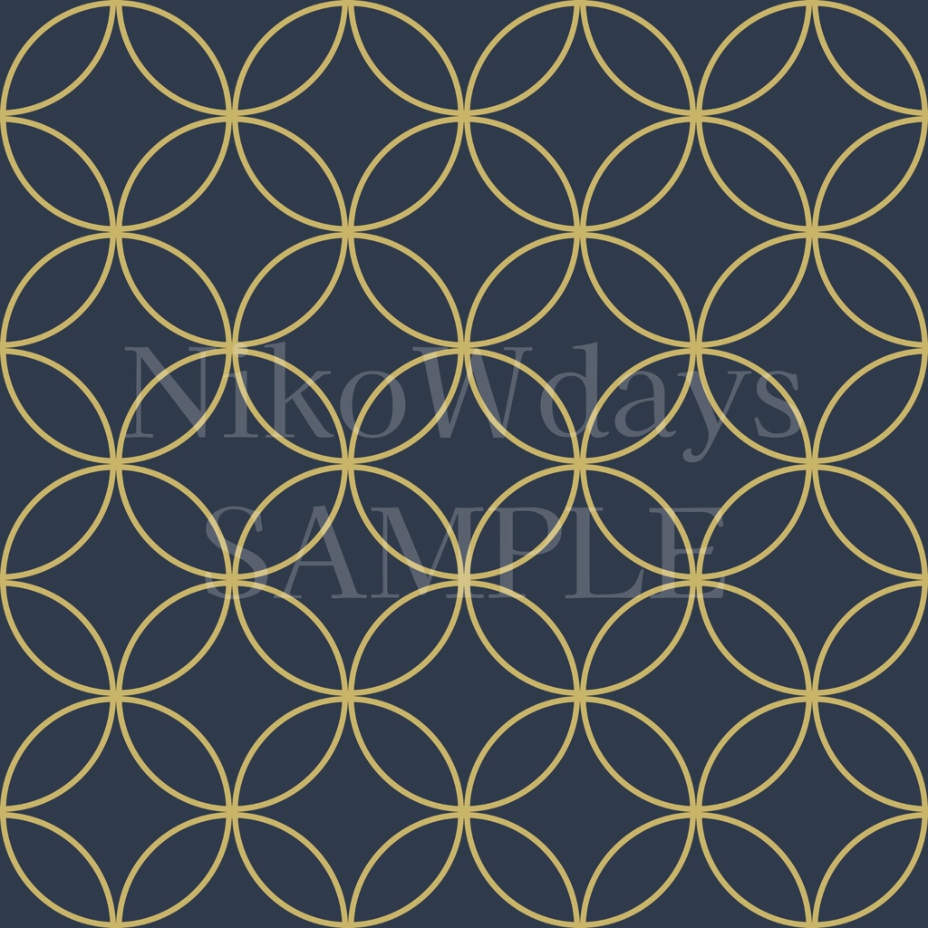 和柄シームレスパターン(優しいカラー) 七宝模様 5色セット|商用利用可能・背景素材