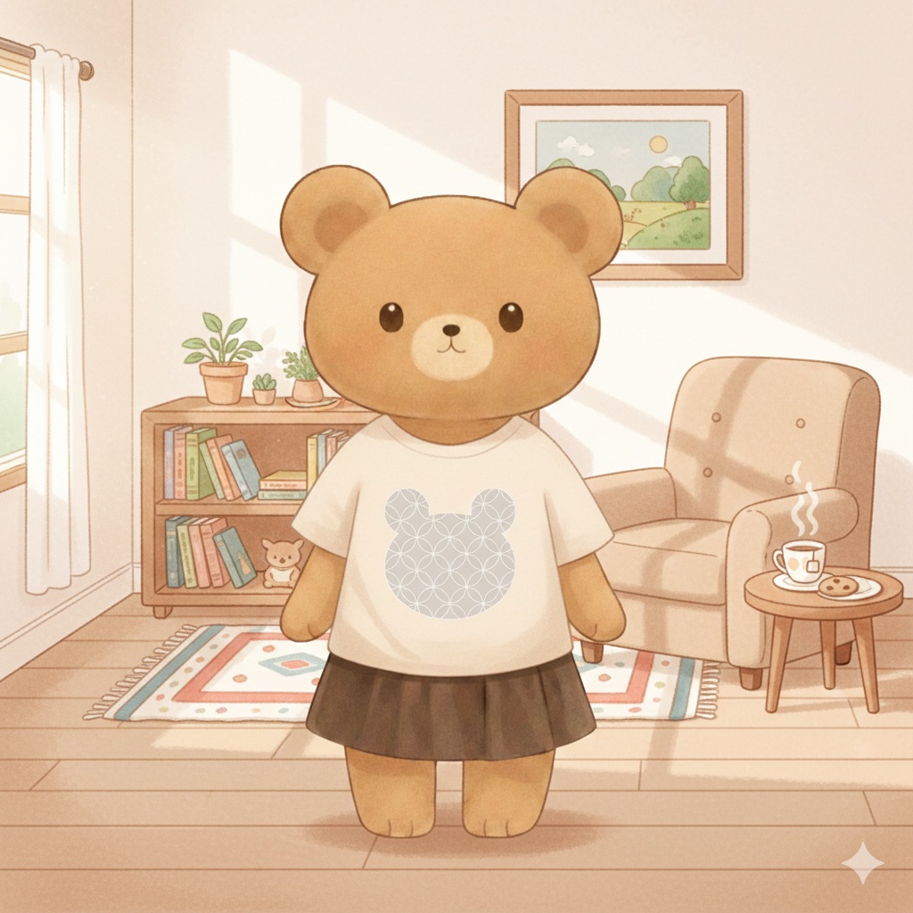 七宝くま PNG素材|和モダン背景デザイン