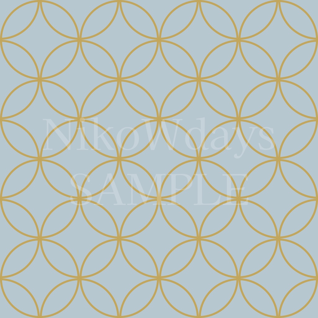 七宝模様 シームレスパターン 5色セット(パステル)