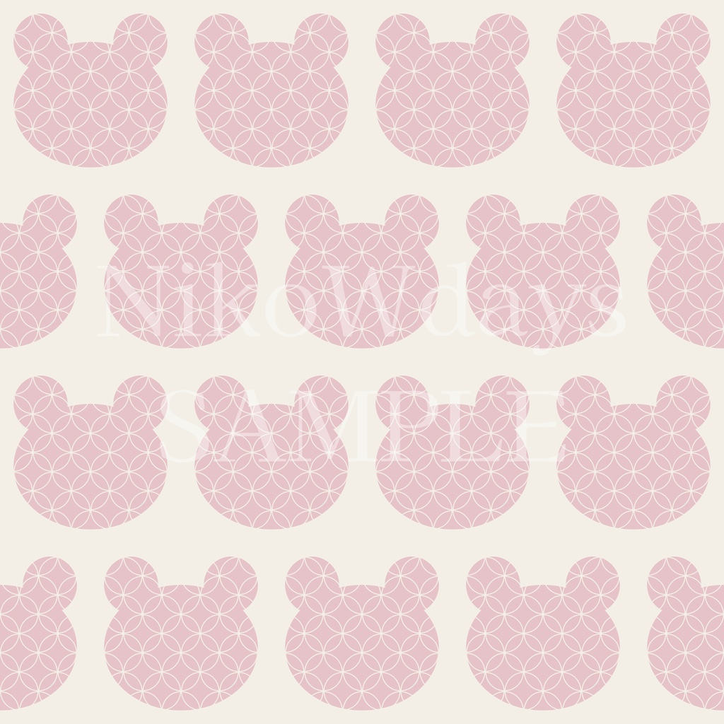 和柄デジタルペーパー 七宝くま|和モダンシームレス総柄 5色セット