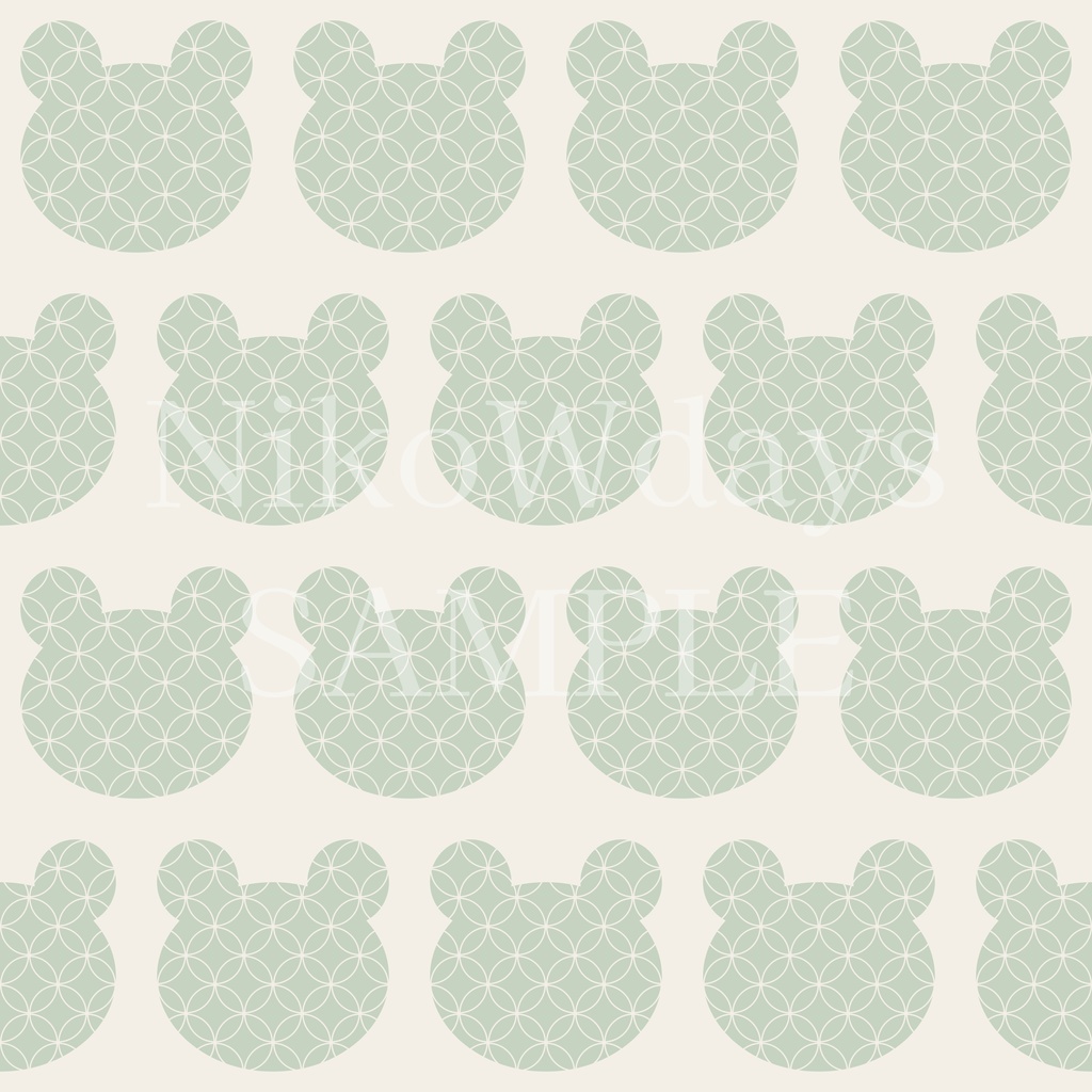 和柄デジタルペーパー 七宝くま|和モダンシームレス総柄 5色セット