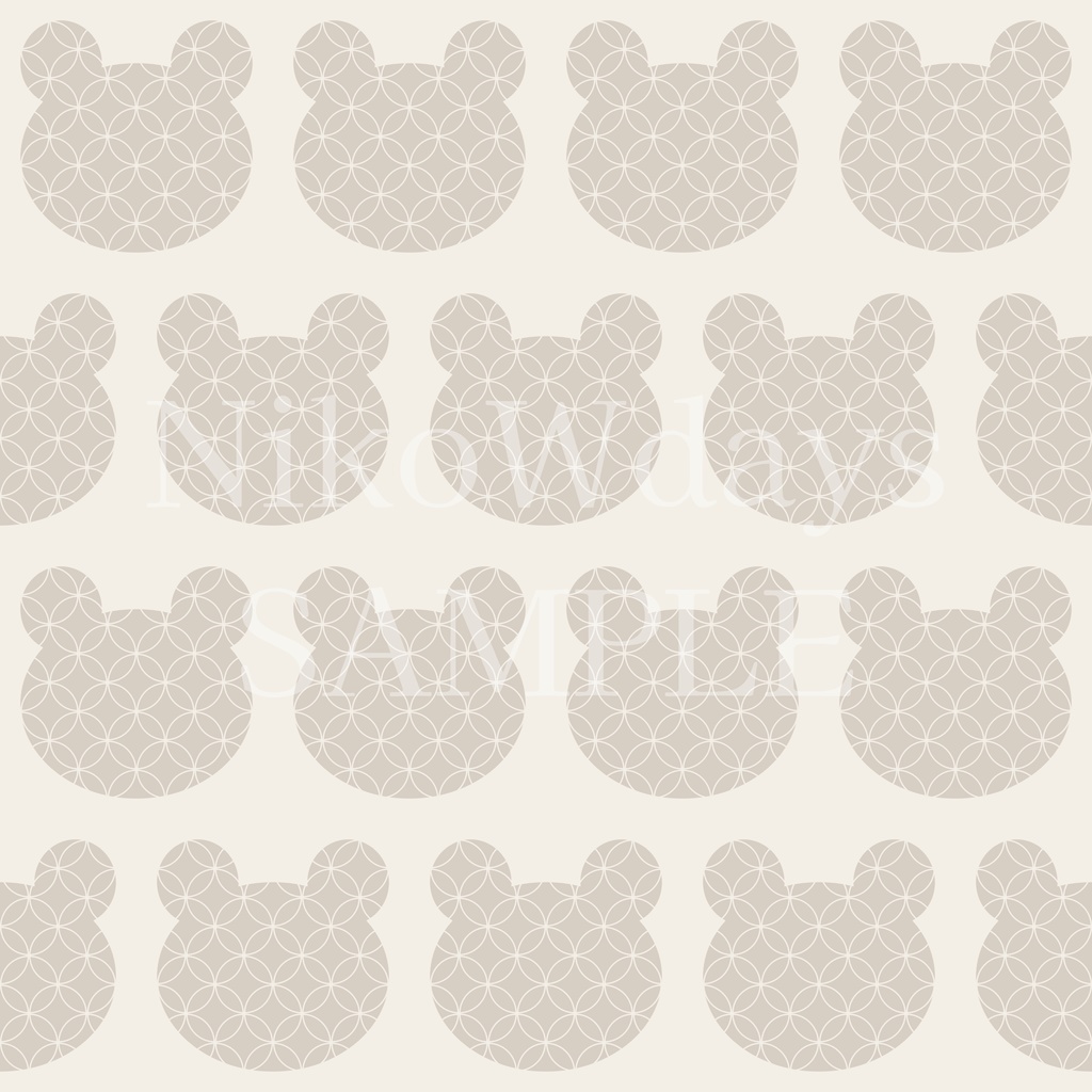 和柄デジタルペーパー 七宝くま|和モダンシームレス総柄 5色セット