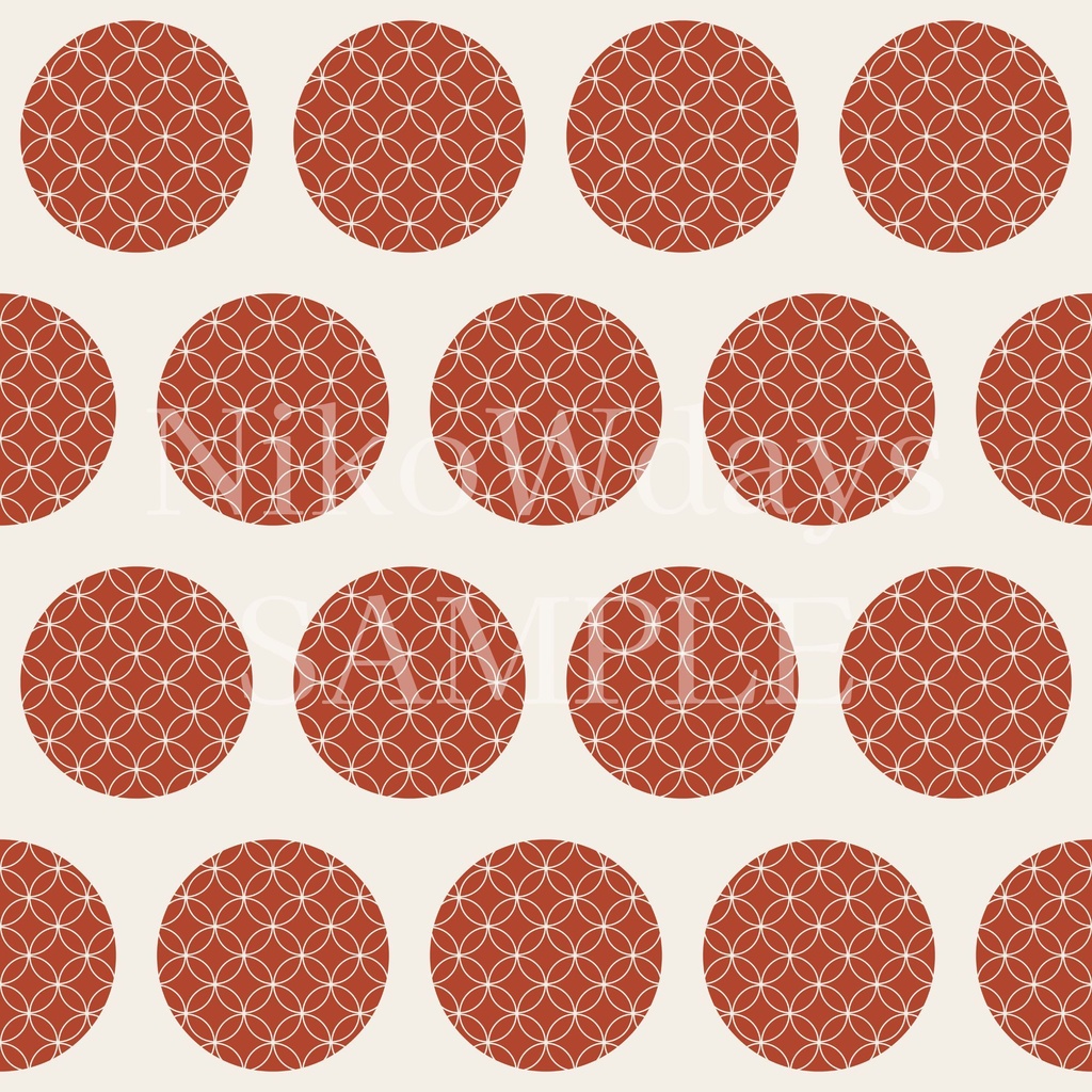 和柄デジタルペーパー 七宝サークル|和モダンシームレス総柄 5色セット