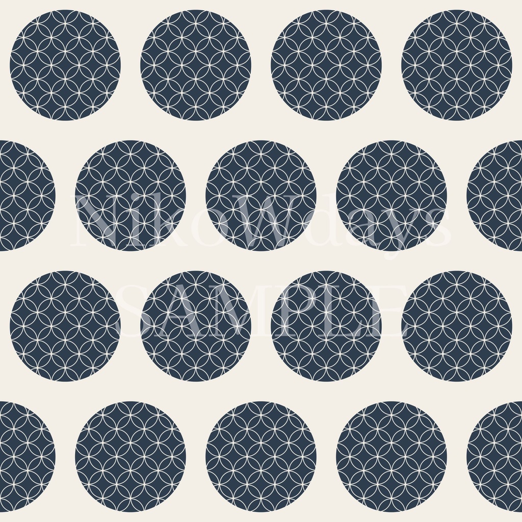 和柄デジタルペーパー 七宝サークル|和モダンシームレス総柄 5色セット