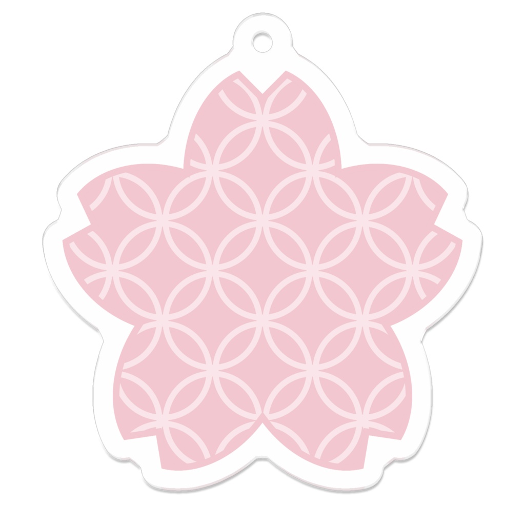 春を感じる七宝桜アクリルキーホルダー｜やさしい和モダンデザイン