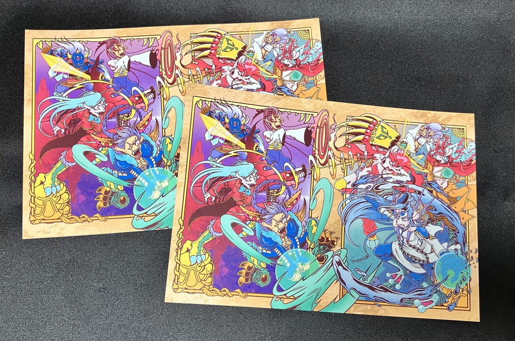 〈最新弾〉【棺ノ王子】第四弾/第伍弾 四天王VS四神 SP台紙セット(箔押しシール8枚組)