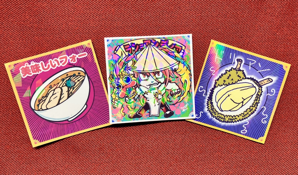 【棺ノ王子】外伝　耳長人外珍遊記シール①ベトナムの思い出(プロトタイプ版)〈アートタック3枚セット〉