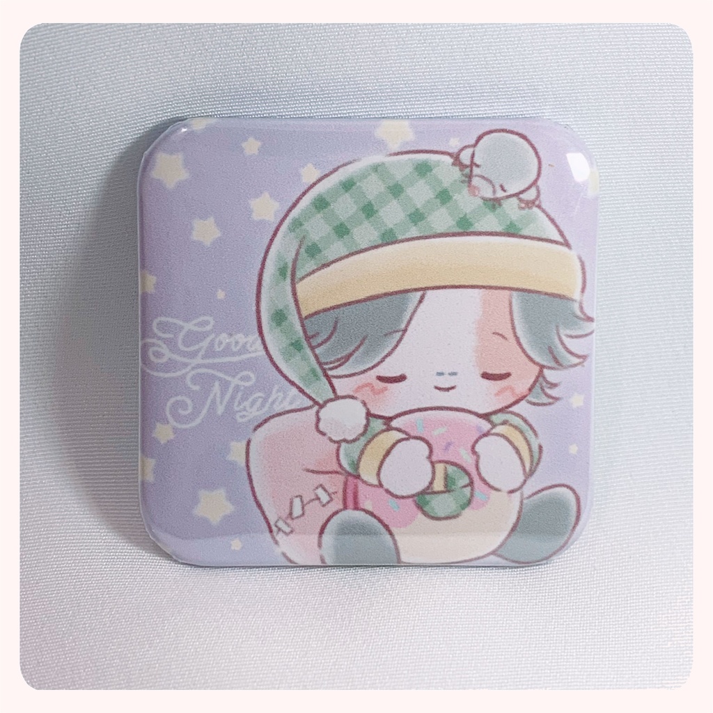 おねんね缶バッチ