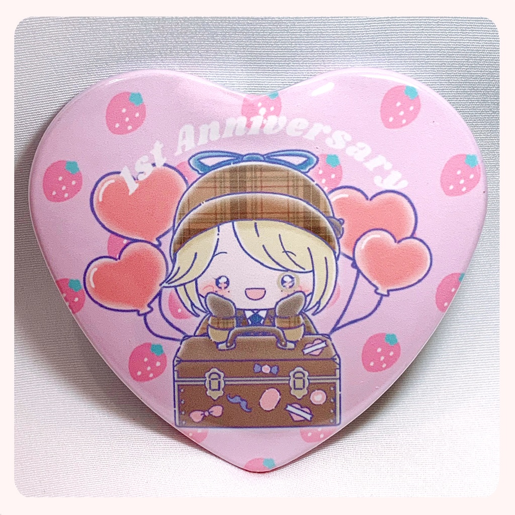 ハート缶バッチ