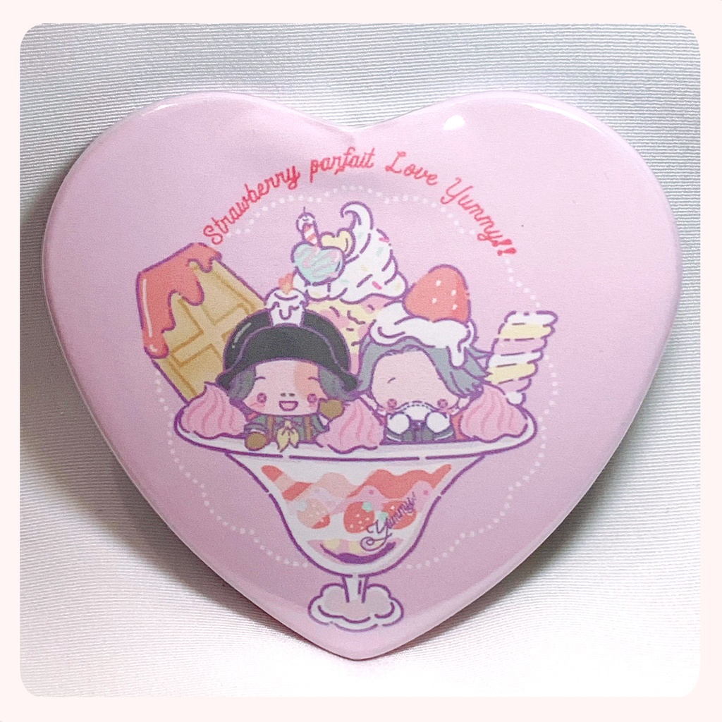 ハート缶バッチ