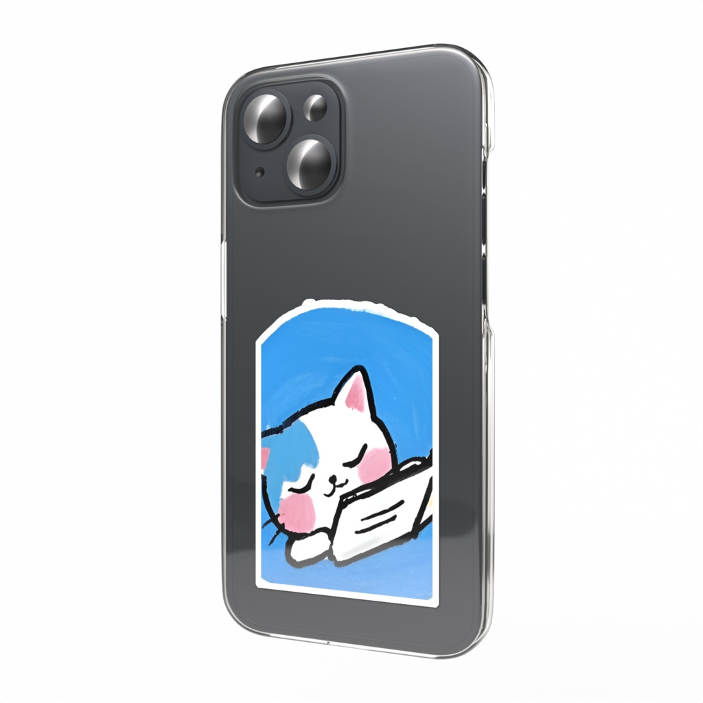 💙📘毎日が"ねこまったり日和"ステッカー🐱☁️|《スマホ・水筒・iPad・手帳OK!》