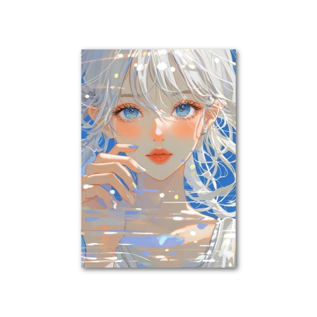 ♡レトロ90年代風♡マンガ少女の両面ポストカード