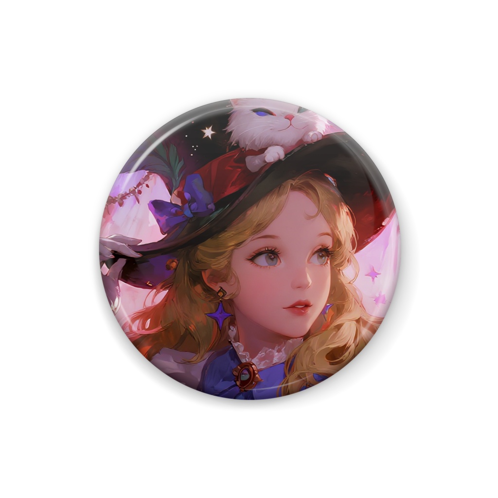 柴郡猫×不思議の国のアリス 水彩油絵ピン