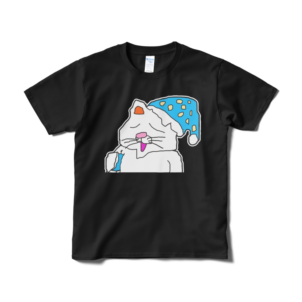 パジャマねこうさぎTシャツ（黒）