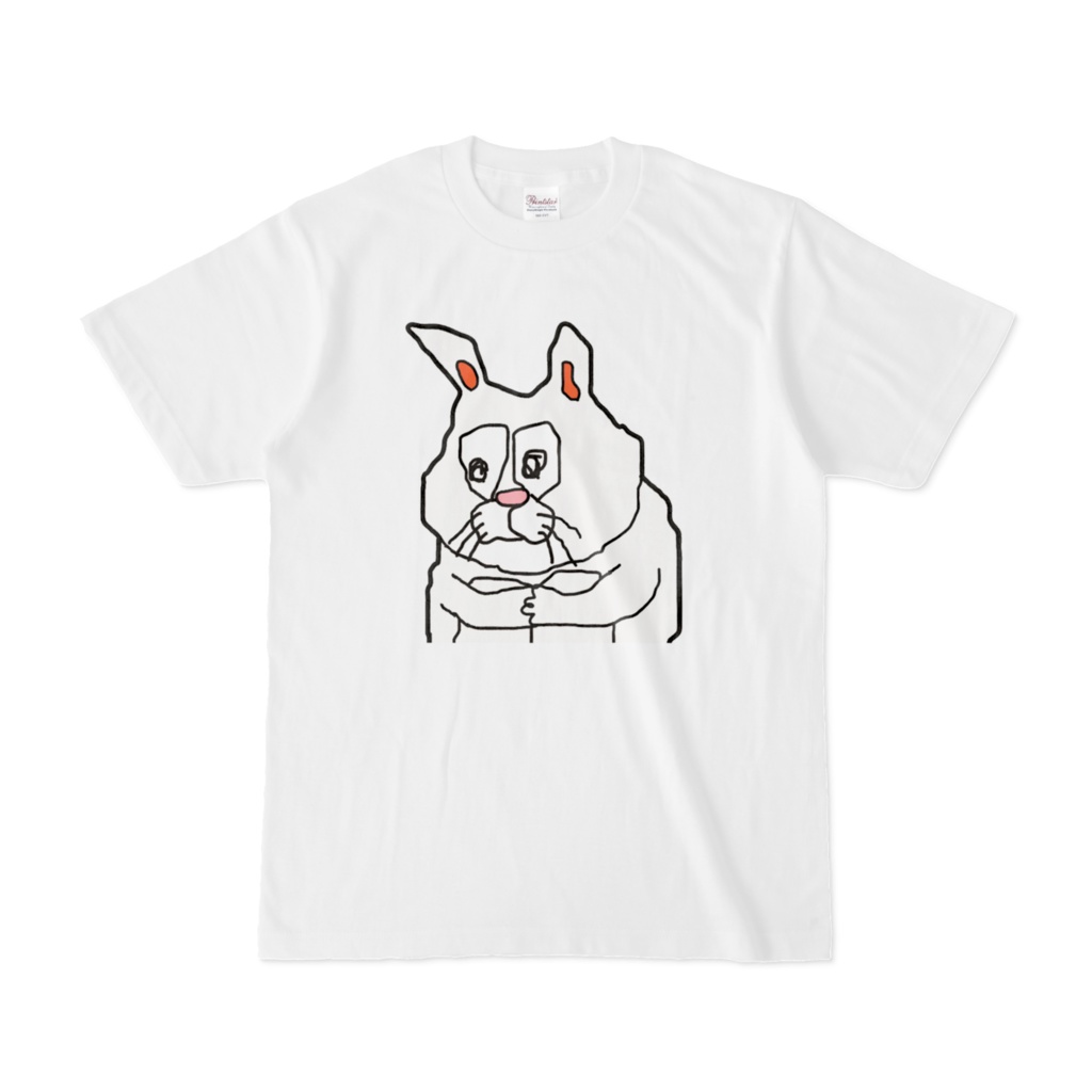 黄昏ねこうさぎTシャツ（白）