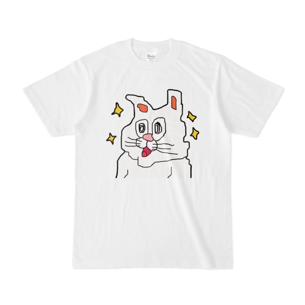 キラキラねこうさぎTシャツ(白)