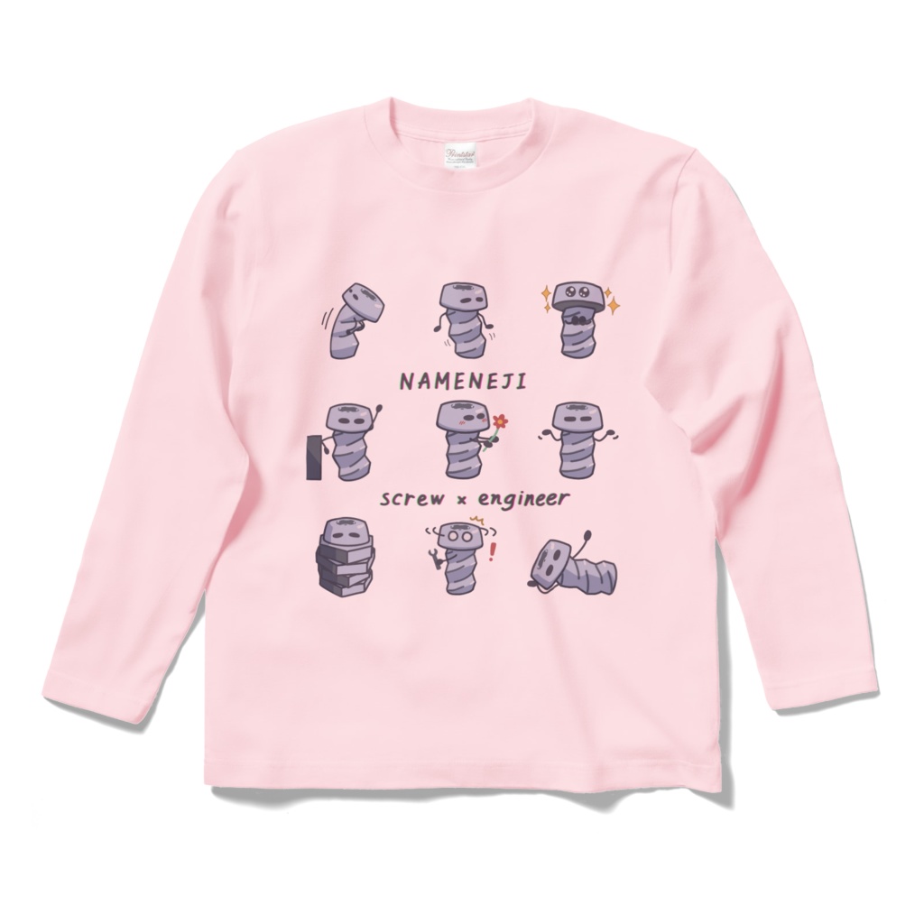 ナメネジロングスリーブTシャツ (桜)