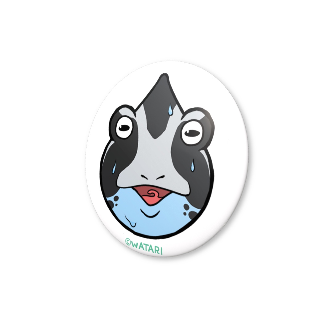 缶バッジ アイゾメヤドクガエルオイヤポッキ『ドクといきるカエルたち。』