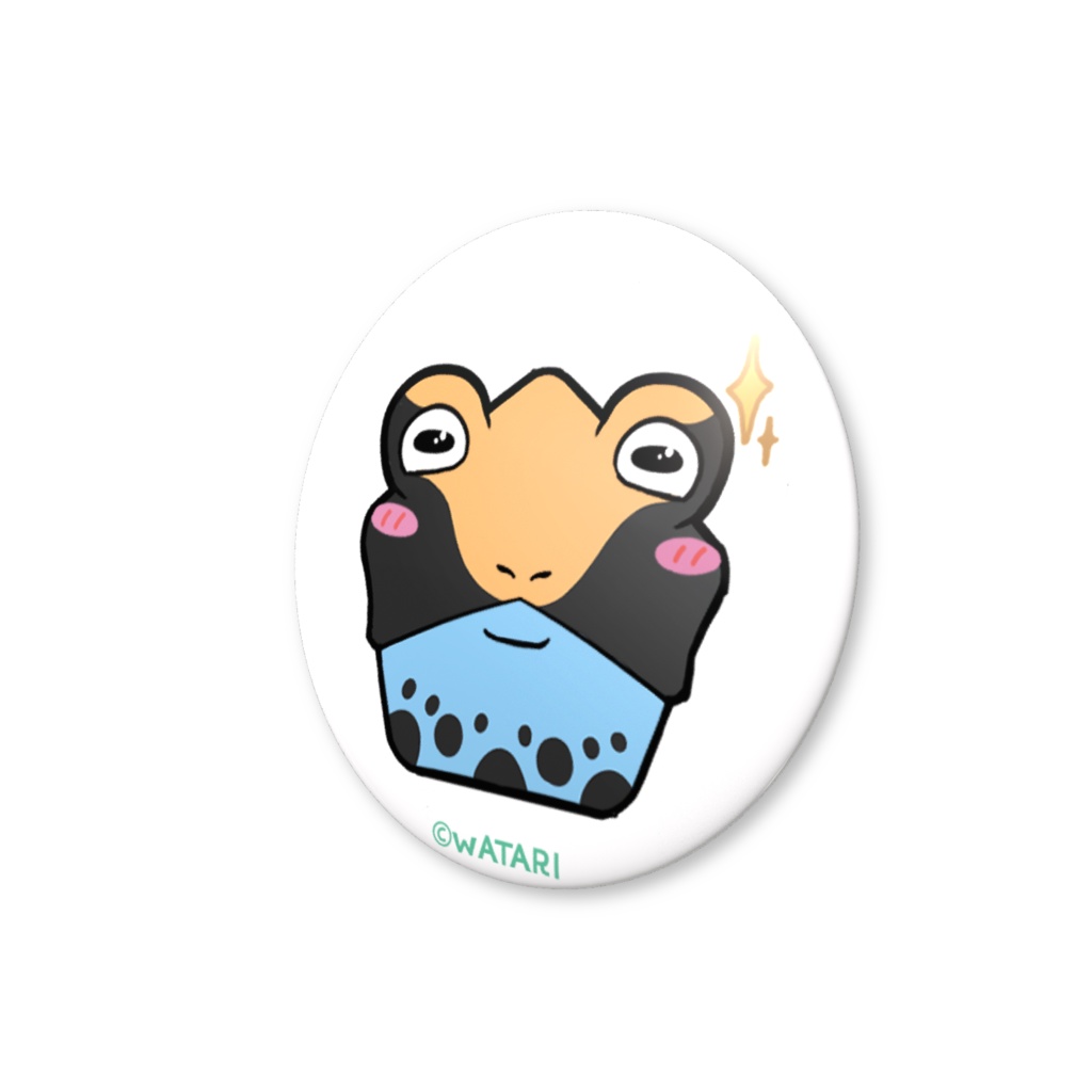 缶バッジ アイゾメヤドクガエルシトロネラ『ドクといきるカエルたち。』