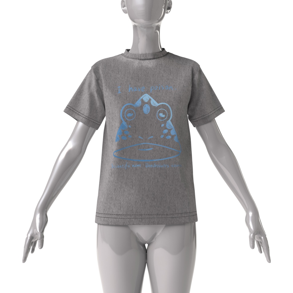 ビッグシルエットTシャツ(グレー) コバルトヤドクガエル『ドクといきるカエルたち。』