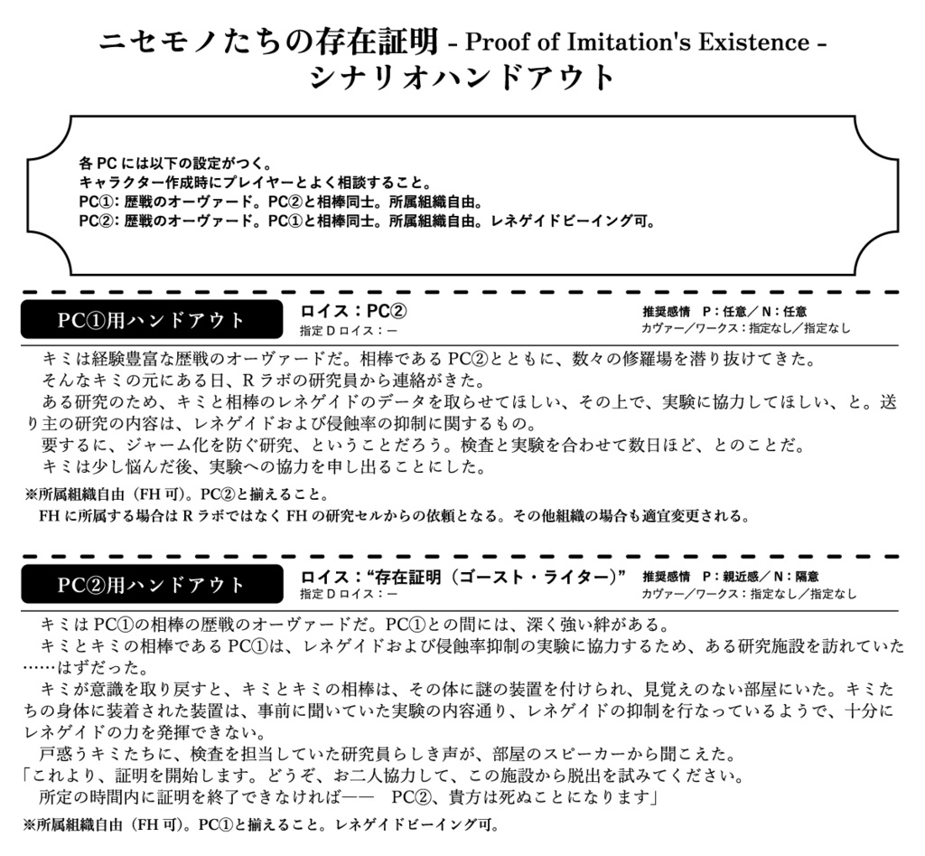 【DL版】ダブルクロスThe3rdEditionシナリオ「√period(ルート・ピリオド)」 SPLL:E113087